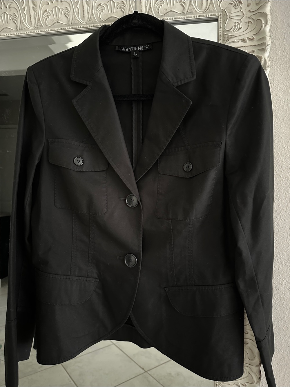 Lafayette 148 New York Black Classic Notch-Lapel Blazer